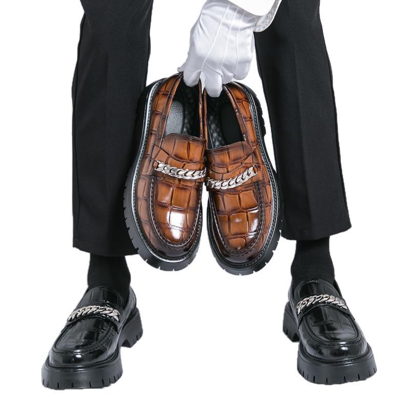 2025 British Style Plus Size Business Leather Shoes for Men - Height Increasing Thick-Soled Design