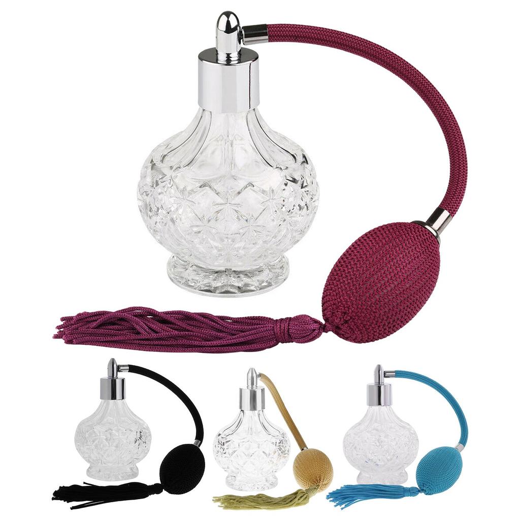 Glas Parfüm Flasche Refill Klassische Sprayer Leere Flasche Lange Quaste Vintage