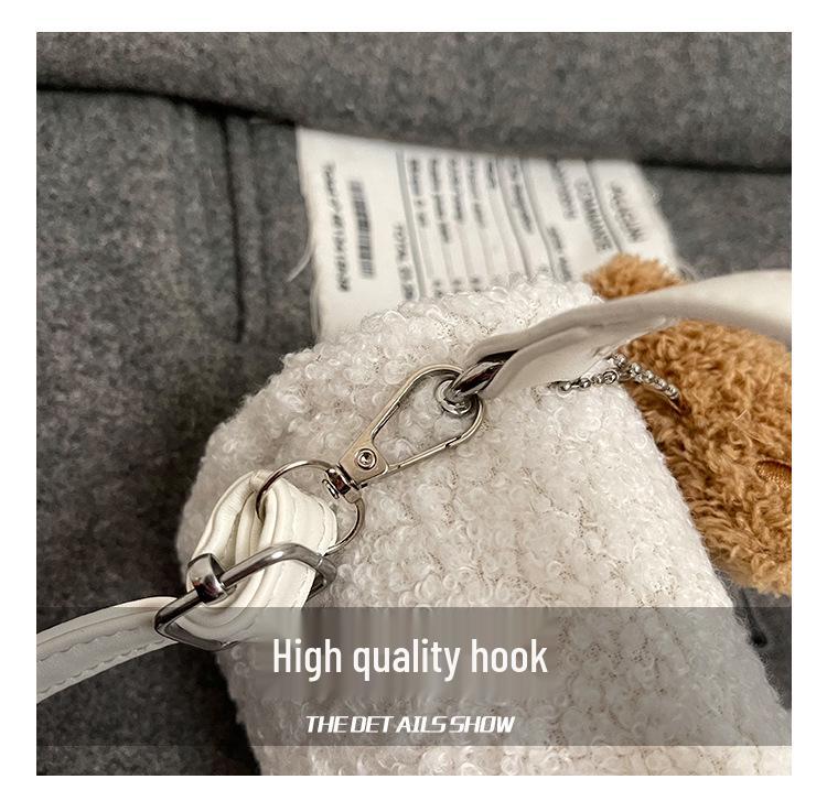 Dames Retro Plysj Crossbody Tote 2025 - Trendy Liten Håndveske for Jobb og Hverdagsklær