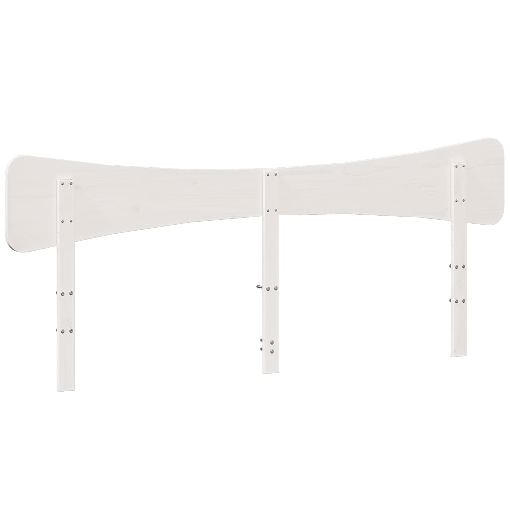 Headboard White 200 cm Solid Pine Wood