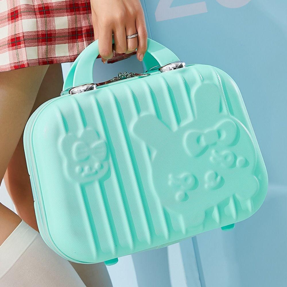 Mini Portable Suitcase Cartoon Small Makeup Box Waterproof Mini Luggage  Ladies