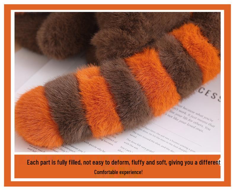 Red Panda Plush Toy - Laying Style, Huggable Raccoon Doll, Perfect Gift for Girls & Children
