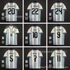 2026 Argentinien Heim Auswärts Fußballtrikot Herren Damen Kurzarm Fußballhemd Messi 10 Alvarez 9