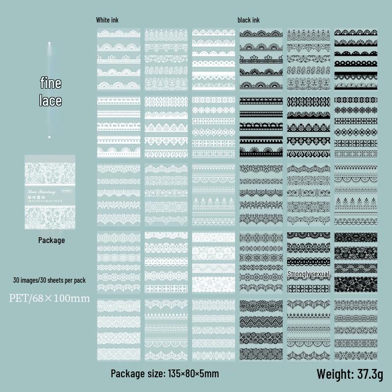 Lace Fantasy Retro Border Pattern Journal Scenery Sticker Book: A Wonderful Day Collection