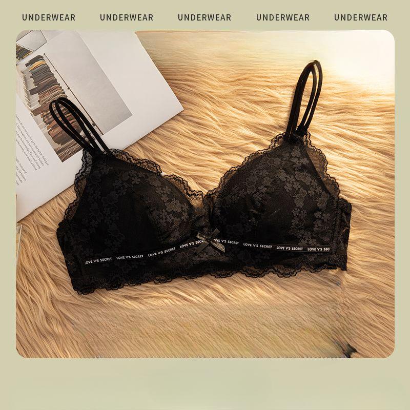 Sexy Lace Thin Strap Women's Bra Breathable Thin Style Wire-Free Comfortable Backless Underwear