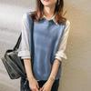 Women's Knitted Wool Vest: Short Round Neck Sweater for Layering In Spring and Autumn.