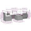 6-teiliges Gartensofa-Set mit Kissen Braun Poly-Rattan