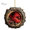 Acrylic Animal Ornaments Tree Hole Ornament, Owl Fox Raccoon Bird Hedgedog Holiday Decor Pendant Squirrel Pinecone Pendant, Seasonal Hanging