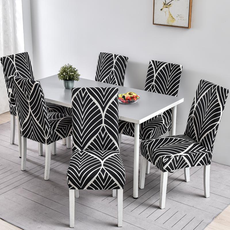 

1/4/6pcs string printed stretch chair cover for dining room office banquet chair protector elastic material armchair cover 1 piece