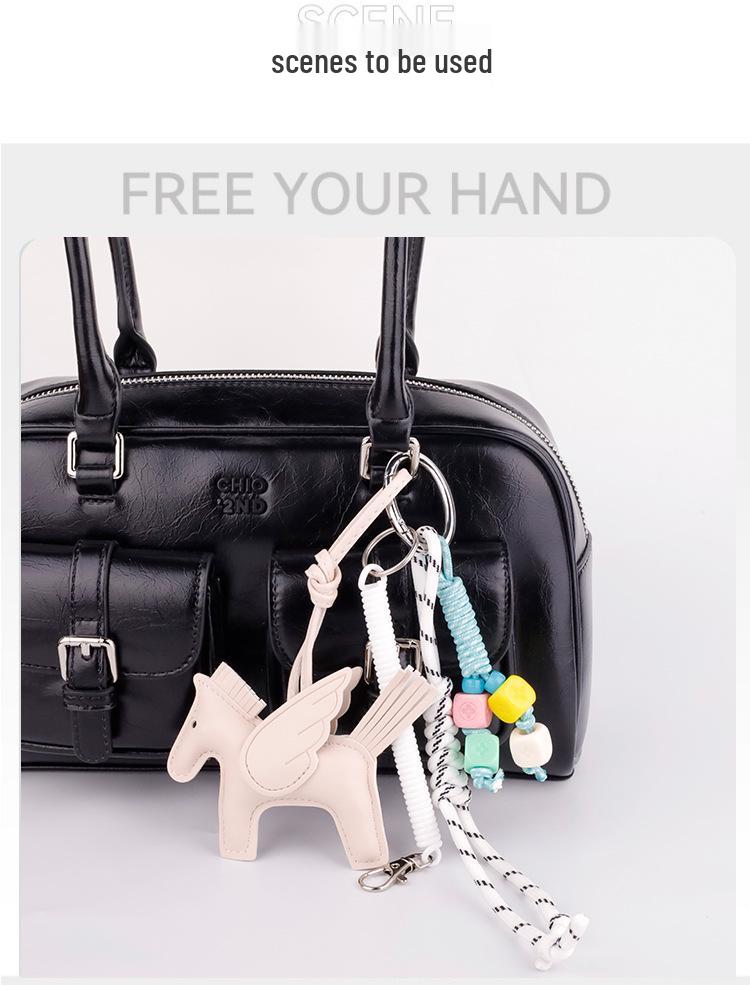 Exquisite Pegasus Handmade Keychain: Angel Pony Pendant & Car Accessory, Cute Bag Charm