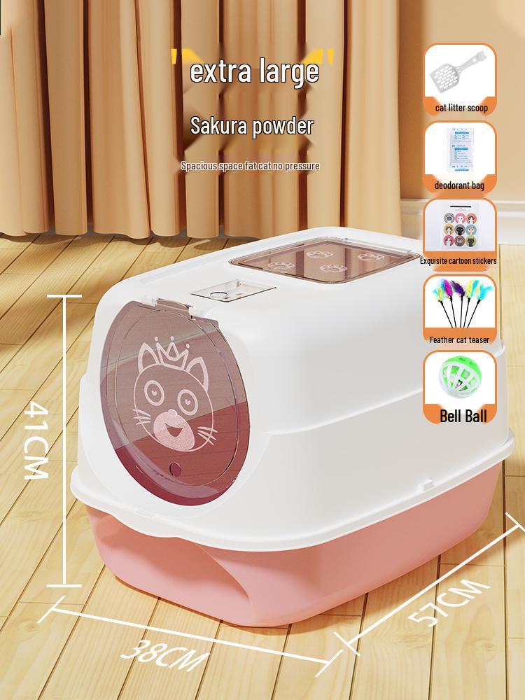 Odor-Proof Enclosed Cat Litter Box with Anti-Tracking & Anti-Splash Features