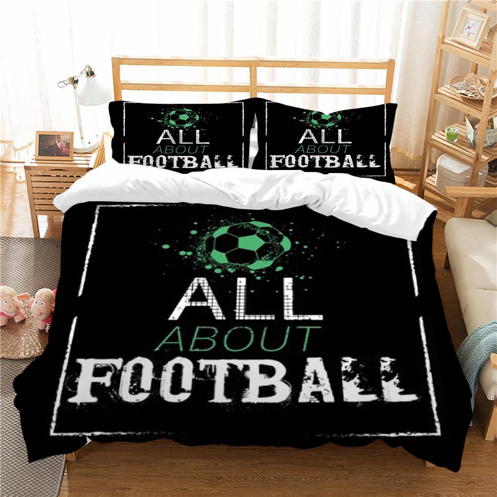 Unique Design Home Textiles Bedding Cover Set Football Painting  Bedclothes Vintage Comforter Duvet Cover Set