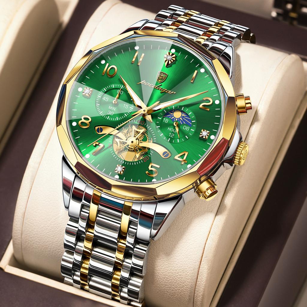 Mens Calendar Design Quartz Watch With Luminous Dial For Casual Wear