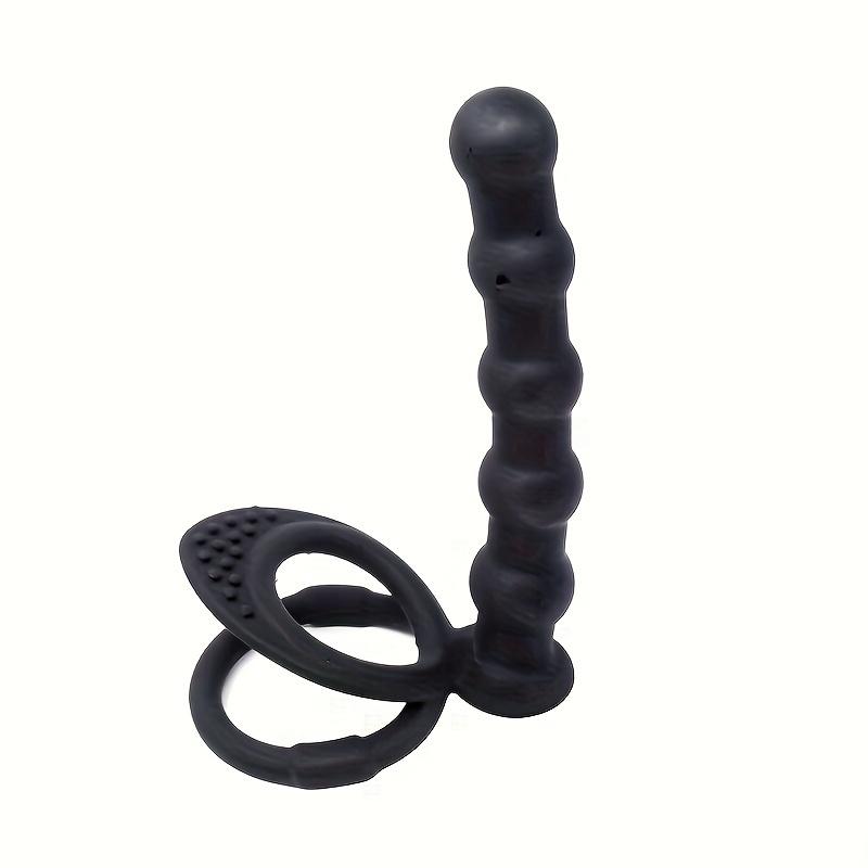 Adult Supplies Sex Toy Silicone Strap On Penis Butt Plug Anal Beads With Cock Ring Delay Ejaculation Wearable Dildo For Men Gay