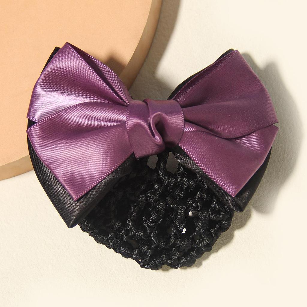Professional Two-Color Bow Hair Clip for Flight Attendants, Receptionists, and Salespersons