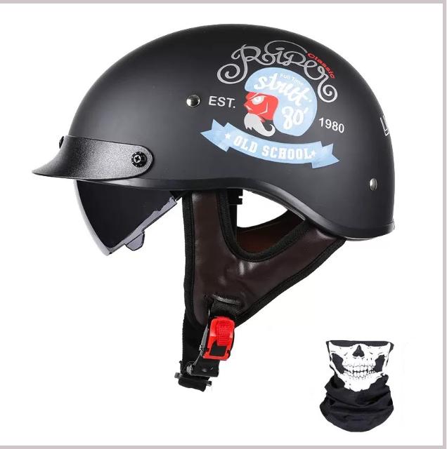 3C Certified Half Helmet Vintage Motorcycle Helmet Harley Motorcycle Helmet Electric Vehicle Bucket Helmet