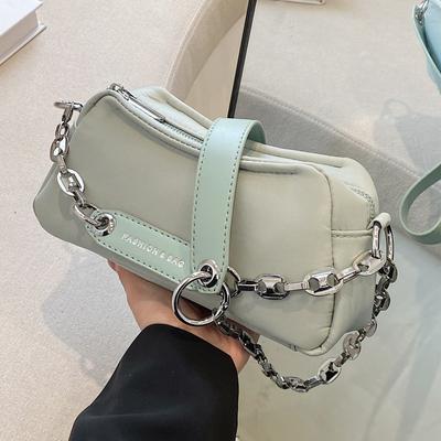 Dámská letní taška na řetízek Trend Móda Textura Divoké rameno Crossbody Kabelka Japonsko Korea Jednobarevná Neformální čtvercová kabelka