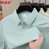 Hengyuanxiang Men's Ice Silk Antibacterial Seamless Polo Shirt
