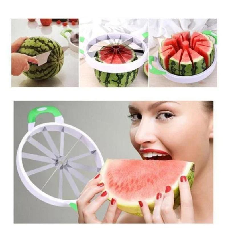 Watermelon Slicer Stainless Steel 12 Piece Watermelon Cutter Multifunctional Hami Melon Fruit Slicer Stone Remover Fruit Tool
