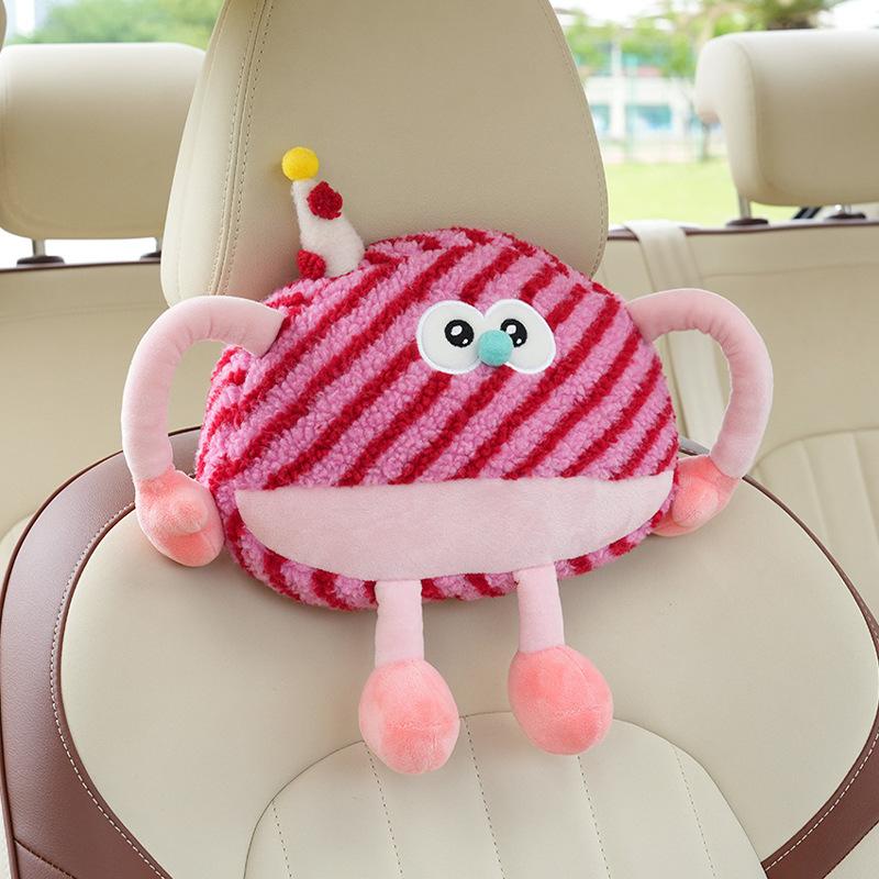 

Cartoon cute little monster car headrest waist comfortable soft sedentary not tired car pillow plush neck pillow