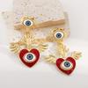 Women European American Fashion Eye Senior Sense Earrings Unique Personality Love Oil Drip Stud Earrings