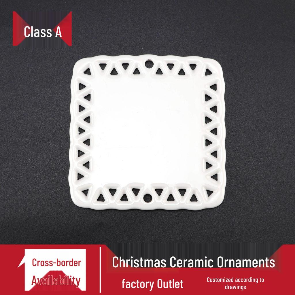 UV-Printed Ceramic Christmas Ornaments with Hang Tags