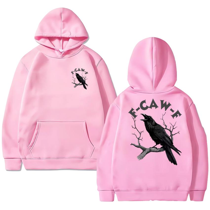 2025 Funny Humor Crow Double Sided printed Hoodies Autumn Winter Unisex harajuku vintage Sweatshirt Men women Fleece pullover
