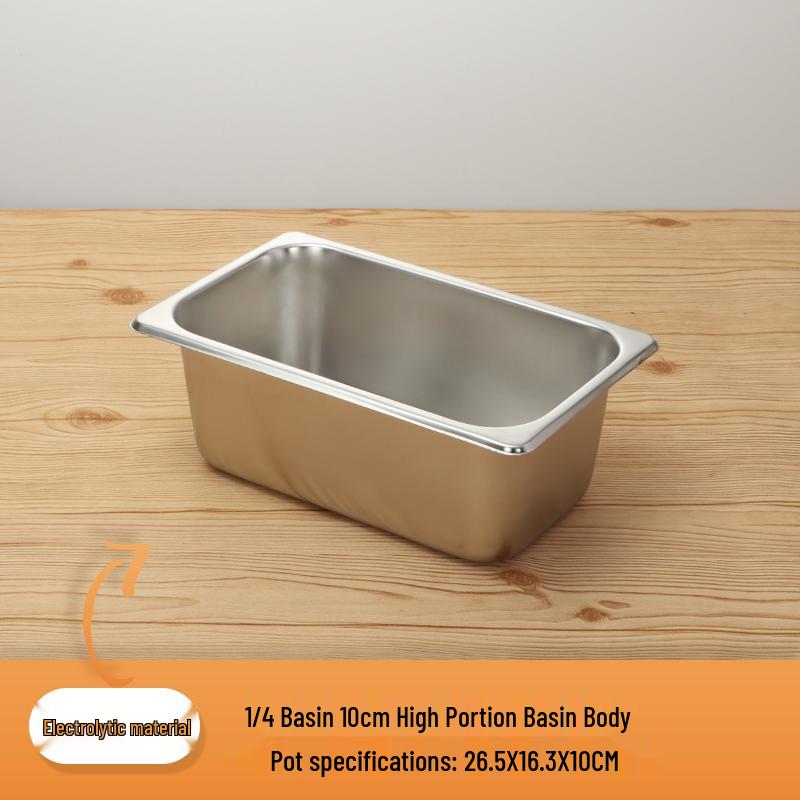 Rectangular Stainless Steel Serving Pans with Lids - Ideal for Mala Tang, Vegetables, Milk Tea, and Ice Cream