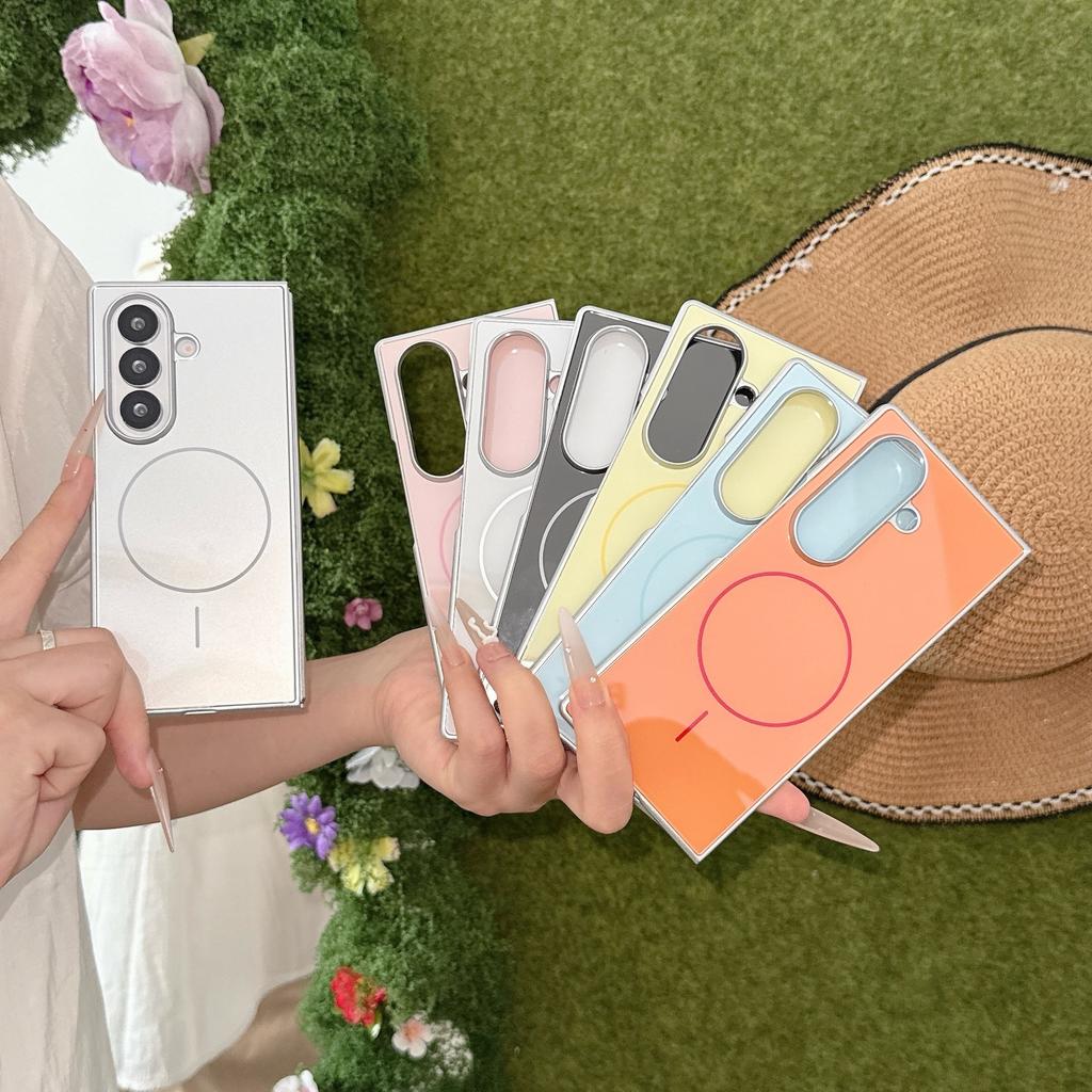 Applicable To Samsung Folding Screen ZFold8 Mobile Phone Case, Summer Ice Jelly Magnetic Suction ZFold7/6 Glass All-inclusive Case