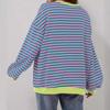 Simple Home Leisure New, Striped Pattern Round Neck Trend Long Sleeve, Pullover Color T-shirt
