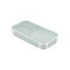 Foodman Bento Box, Thin Bento Box That Can Be Carried Upright, 400ml [Antibacterial], Light Gray, Does Not Leak Easily, Double Sealing, Securely