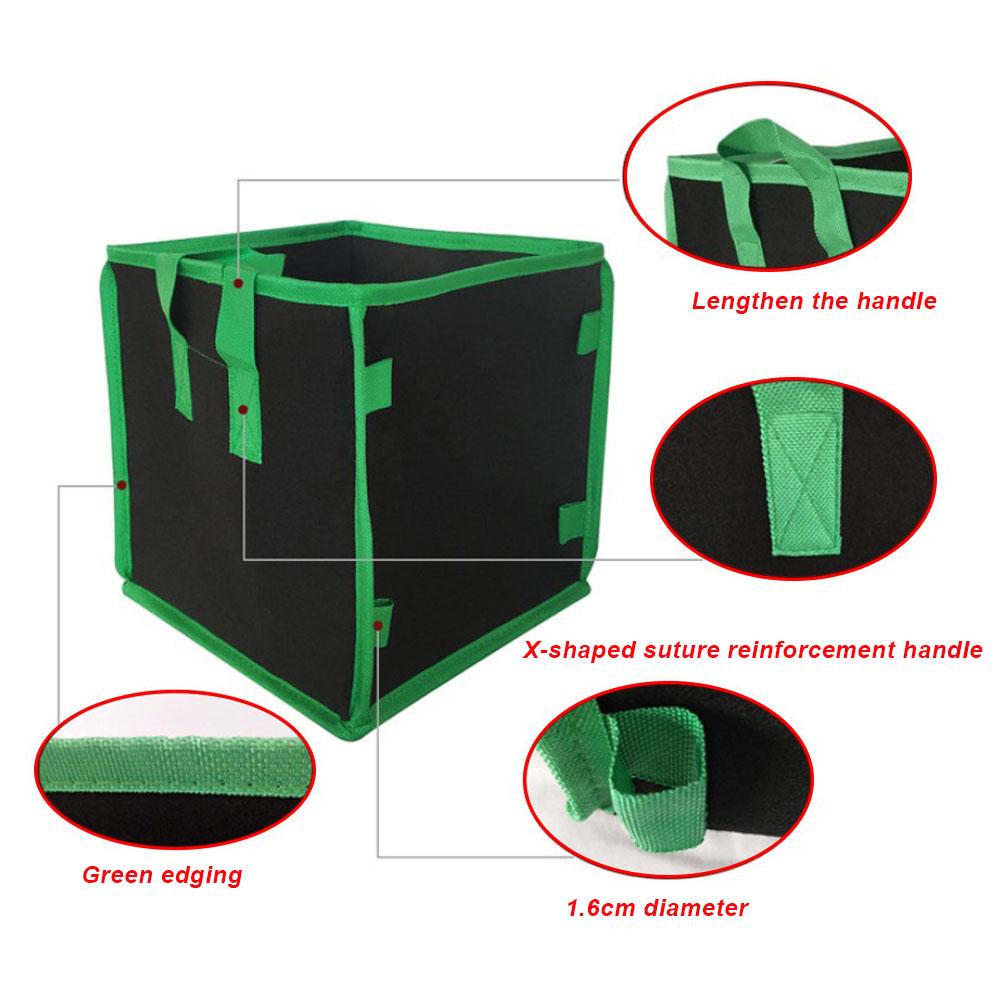 5 Gallon Planting Grow Bag Black And Green Edging Non-woven Felt Cultivation Bag For Potatoes, Vegetables, Fruits Dropshipping