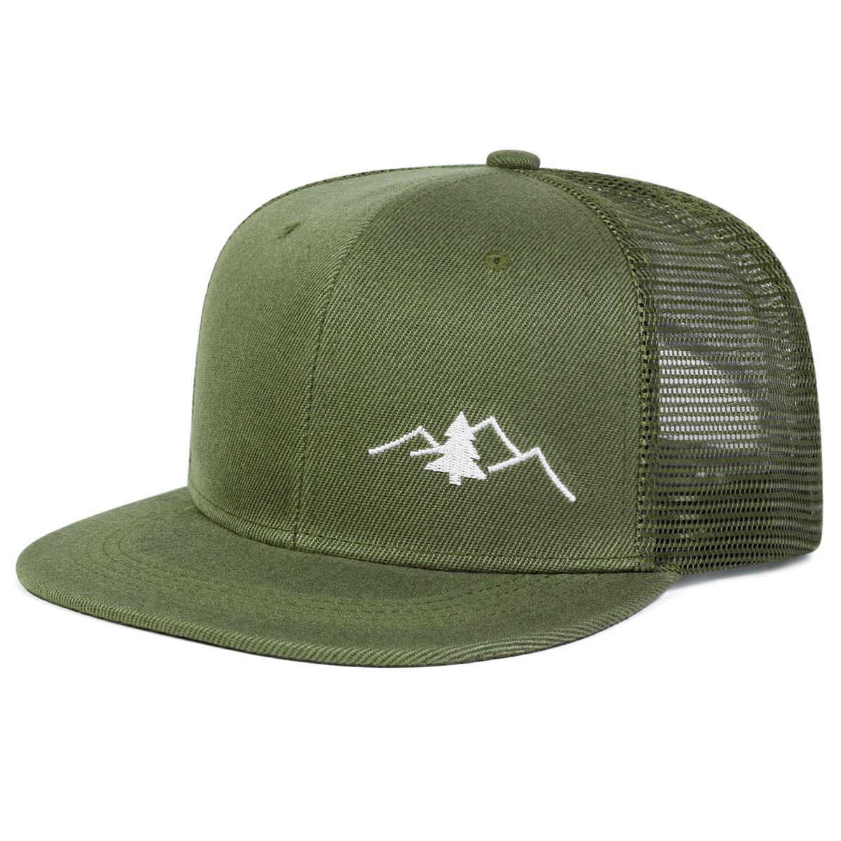 

Унисекс Гора Дерево Вышивка Хип-хоп Сетчатые Кепки Весна Лето Открытый Регулируемые Повседневные Бейсболки Солнцезащитная Кепка армия зеленый