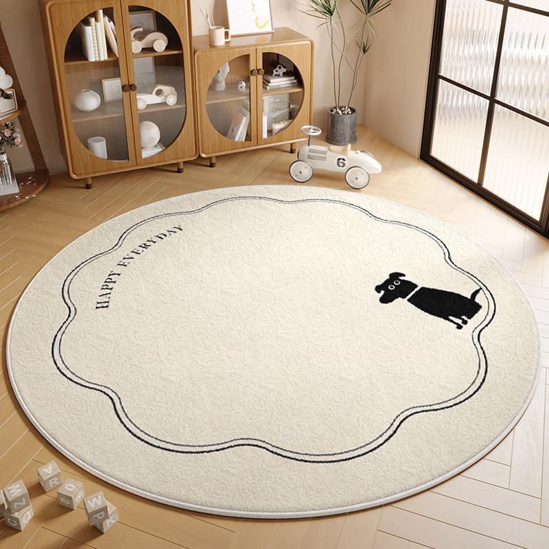 Round Simple Dirty Resistant Floor Mat Living Room Carpet Bedroom Footrest Absorbent Carpet Bathroom Floor Mat