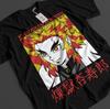 Camiseta Demon Slayer Rengoku Kyojuro Camiseta Tanjiro KNY Anime Akaza Top Muzan Camiseta
