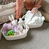 Cotton & Jute Woven Storage Basket - Cosmetics, Snacks, Sundries Organizer