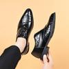 Fashion Classic Luxury Brand Men Leather Shoes Spring Trend Black Patent Leather Men's Dress Shoes Business Oxfords Casual Shoes Plus 48