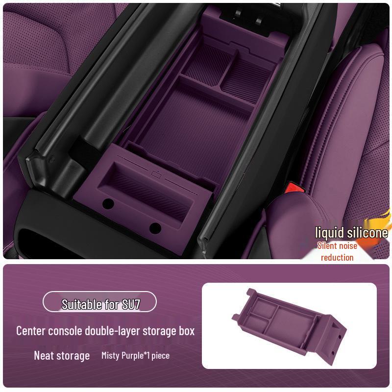 Compatible Armrest Box Storage for Xiaomi SU7/YU7 - Car Center Console Storage Organizer.
