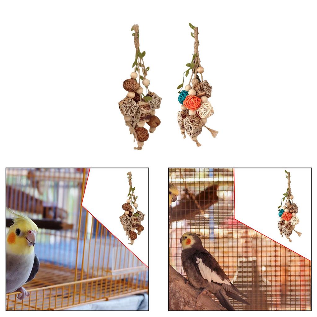 Parrot Toys Chew Exercise Accessories Hanging Swing Cage Bite Parrot Chewing Toy for Conures Lovebird Parakeets Cockatoos Macaws
