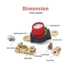 High-Current Brass Battery Terminal with Integrated Disconnect Switch and Detachable Knob for Car Modification
