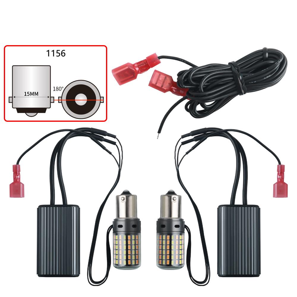 2X 1156 BA15S P21W 1156 BAU15S PY21W Led Canbus No Error 7440 W21W T20 3014 120SMD Car DRL Lamp Signal Light  White Yellow 12V