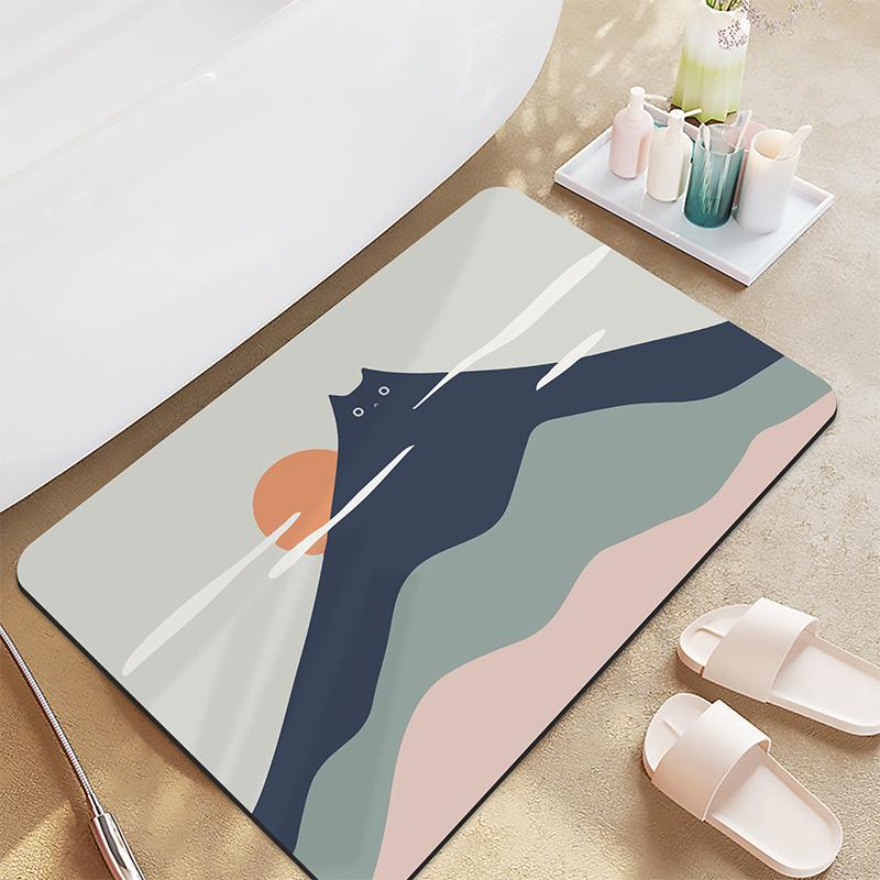 

Ins Бытовой Диатомитовый Грязевой Мягкий Напольный Коврик Впитывающий Коврик Для Ног В Ванной Комнате Туалет Раковина Нескользящий Быстросохнущий Ковер 40x60cm