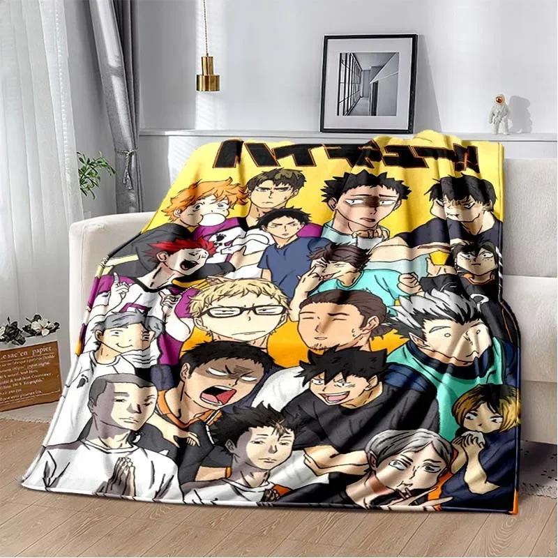 Anime Haikyuu Cartoon Volleyball Blanket Flannel Soft Throw Blanket for Home Bedroom Bed Sofa Picnic Travel Office Throw Blanket