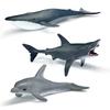 12pcs/set pvc Simulated Sea Life Toy Model Realistic Marine Animals Whale Shark Dolphin Turtle  Birthday Gifts for Kids