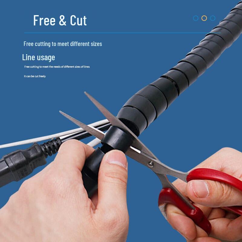 Qantop Cable Management Spiral Wrap with Guide Clip