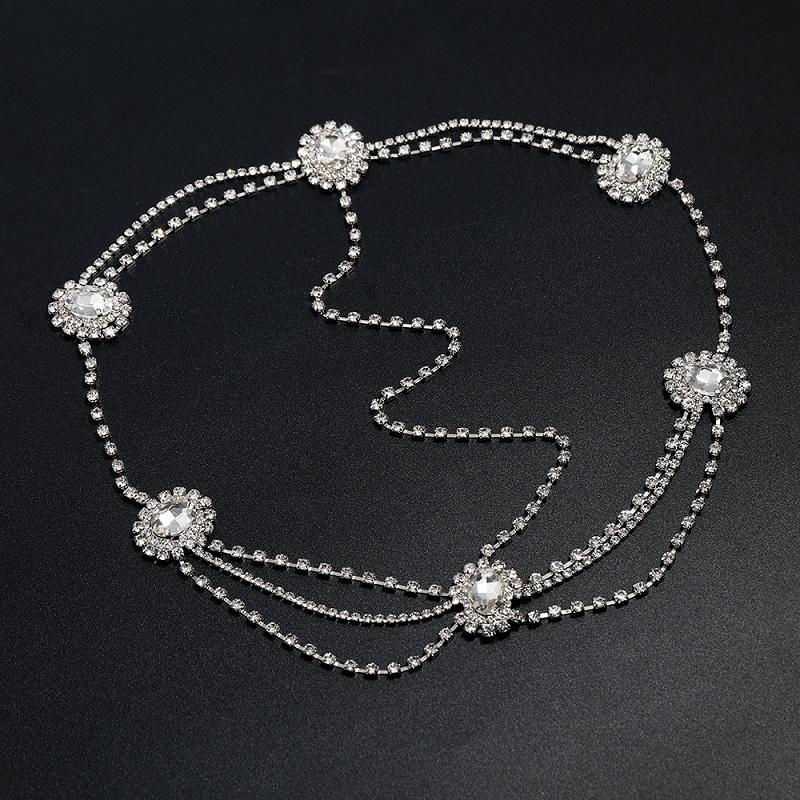 Fashion Bridal Rhinestone Hair Chain Head Jewelry For Women Multilayer Crystal Tassel Hair Jewelry Headbands Wedding Accessories