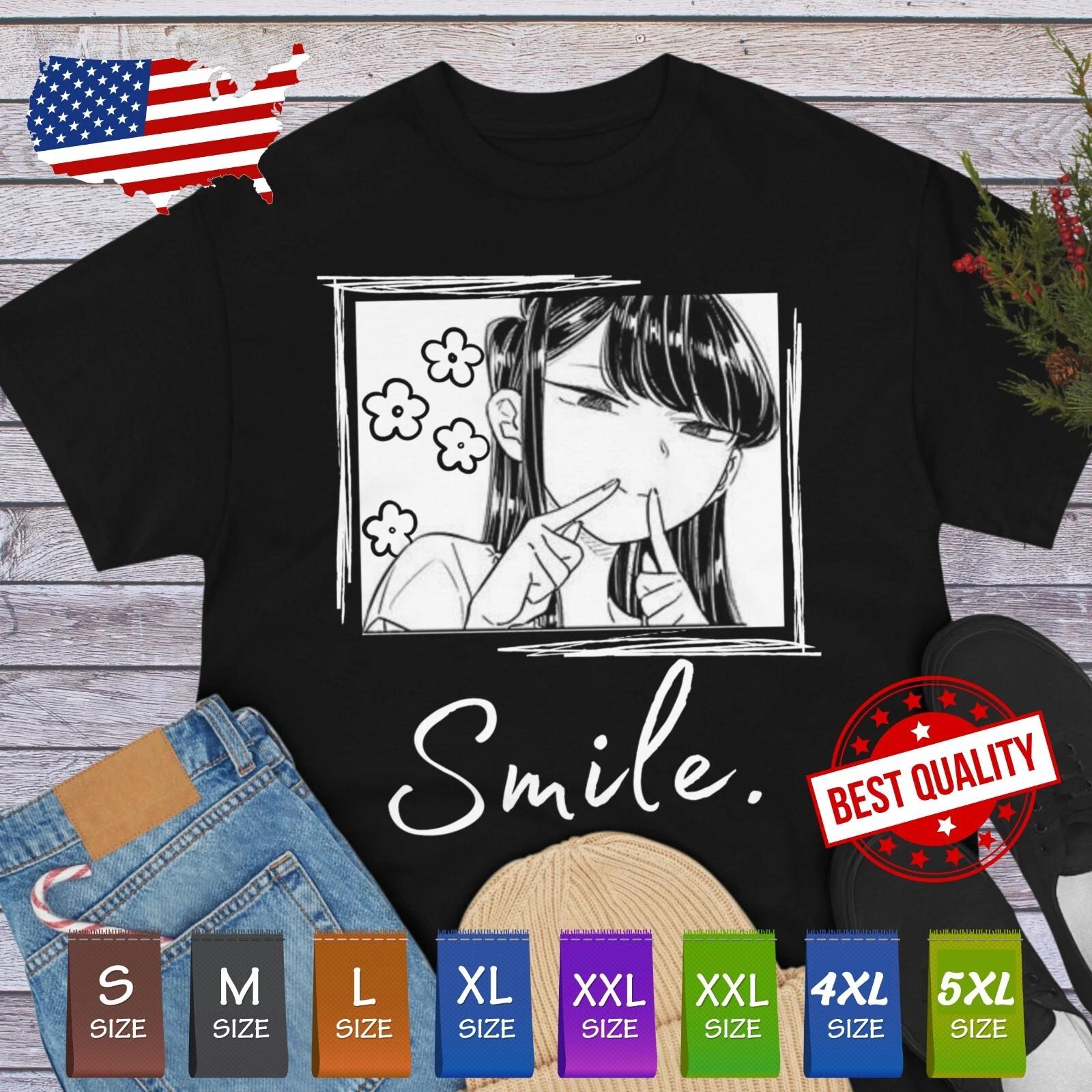 

Waifu Komi San Smile T Shirt Anime Clothing Manga Tee Cosplay Kawaii Japanese 4XL