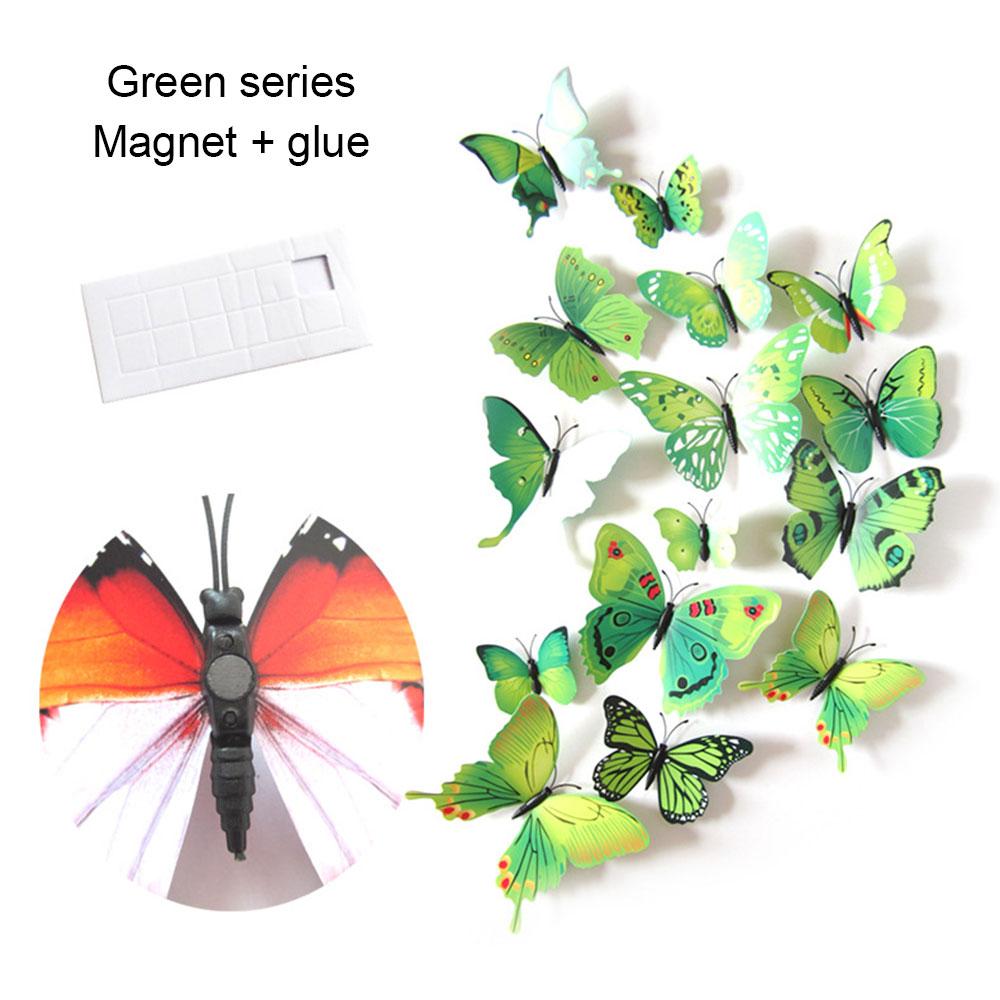 3D Three-Dimensional Butterfly Art Design Wall Sticker Refrigerator Diy Decoration Home Decor Fridge Magnet Gift For Kitchen