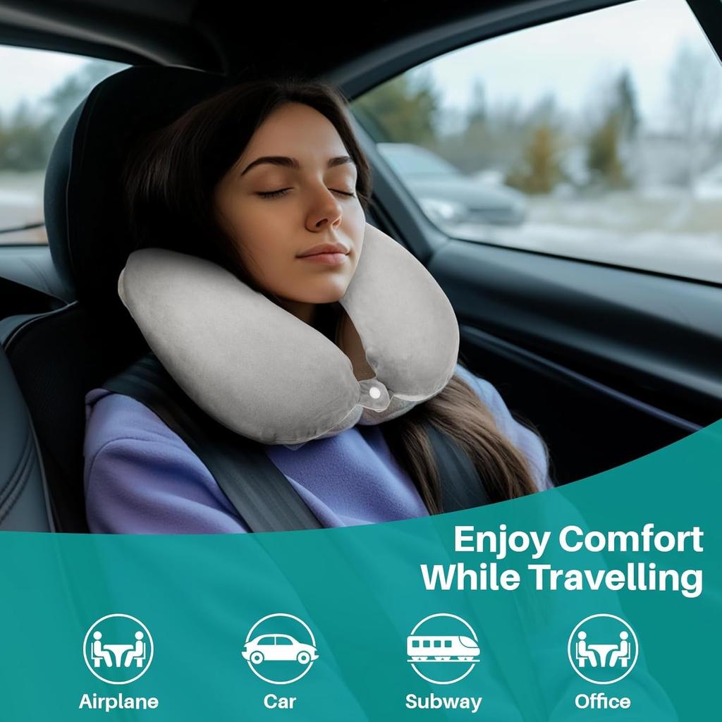Neck Pillow Airplane - Memory Foam Travel Pillow for Head and Neck Support Suitable for Sleeping Airplane,Traveling,Self-Driving