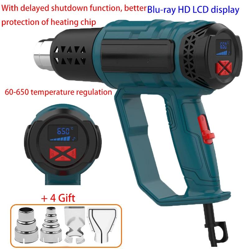 220V industrial heat gun hair dryer construction 2000W hot air gun air dryer for soldering thermal blower shrink wrapping